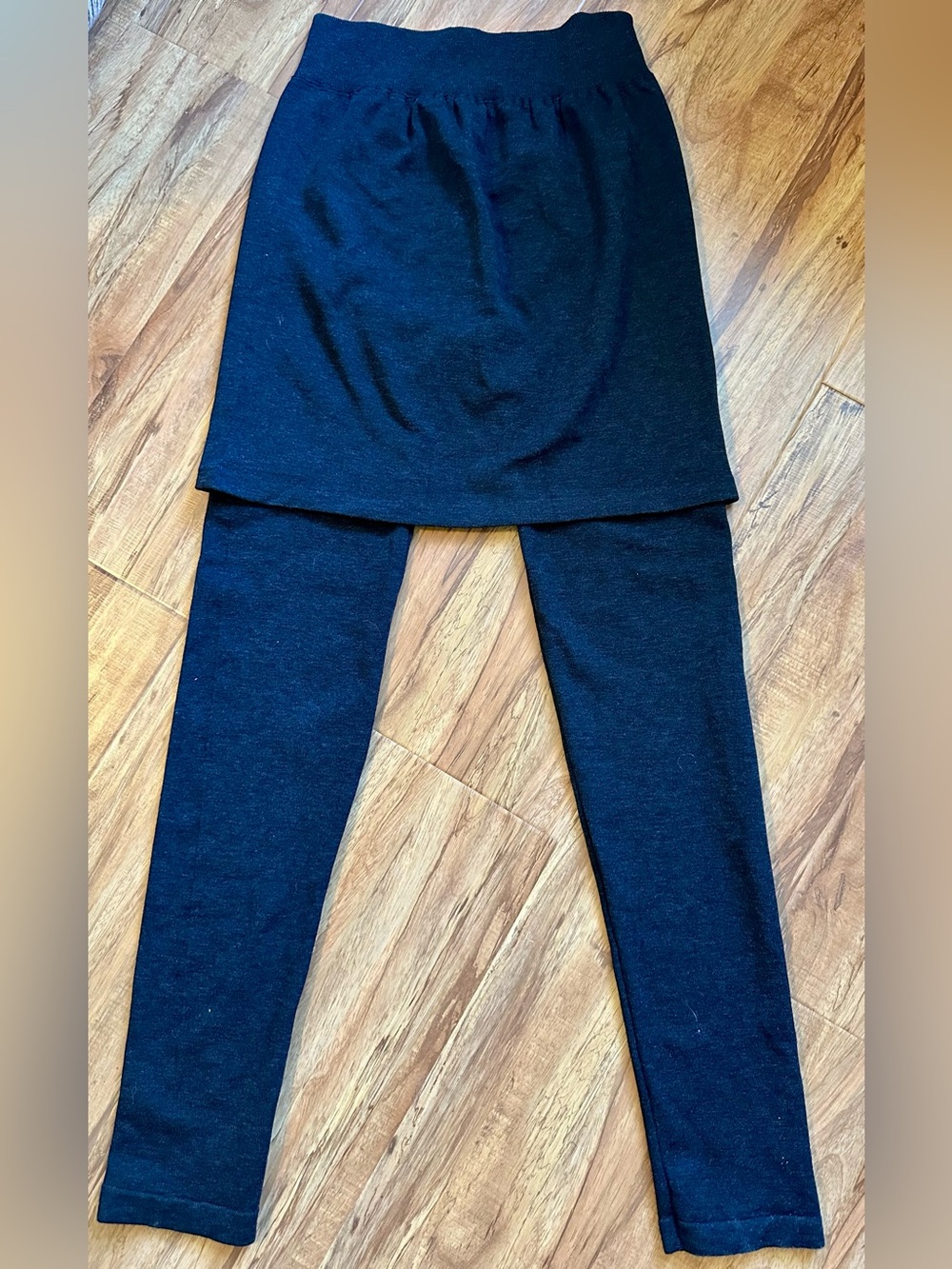 Women's Black Active Skort-Legging with Elastic Waist